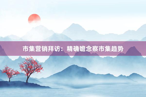 市集营销拜访：精确瞻念察市集趋势
